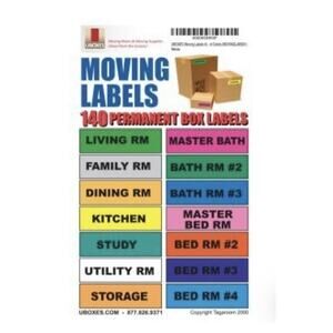 UBOXES Moving Labels 140 Permanent Box Labels